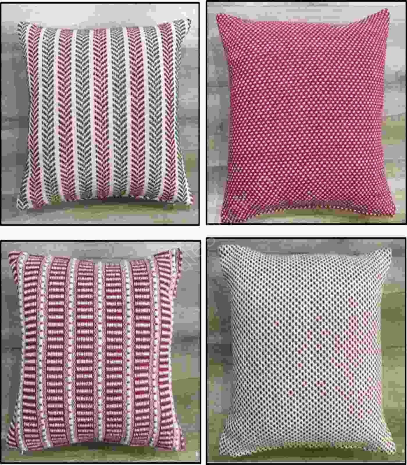 Offer # 3194 Cotton Woven Cushion Cover With Natural & White Sheeting Back Stock