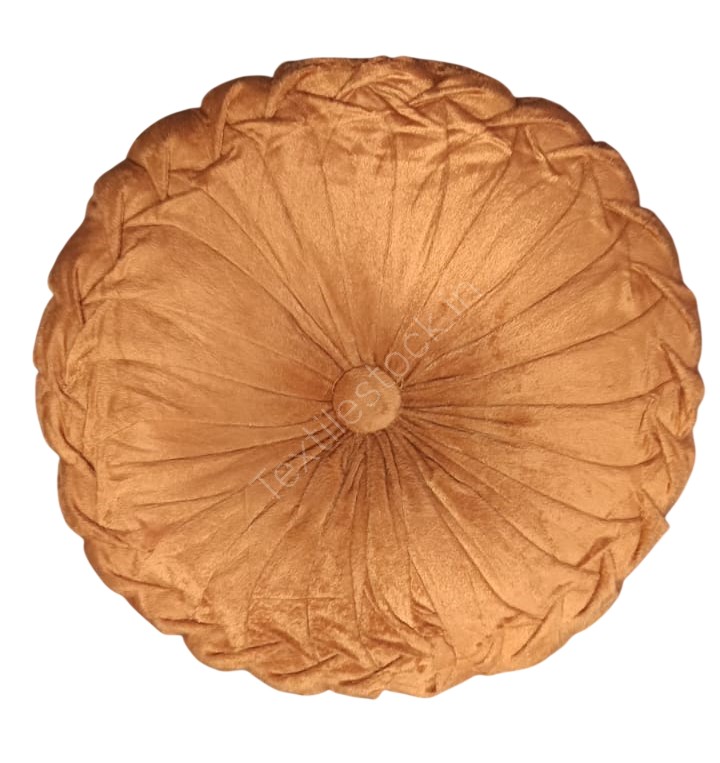 Cotton Filled Velvet Fabric Round Pillow Stock Offer # 3244