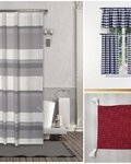 Shower Curtain,Kitchen Curtain and Cushion cover Ready Stock lot Offer # 2943