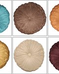 Cotton Filled Velvet Fabric Round Pillow Stock Offer # 3244