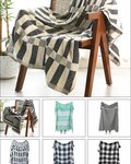 TS-0015 # 100% Recycled Cotton Checkered Throws Stock