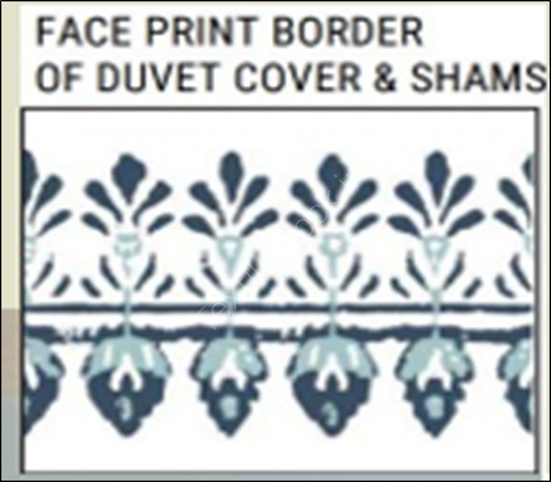 300TC Sateen Everly Ikat Border Duvet Cover & Sham Offer# 3222