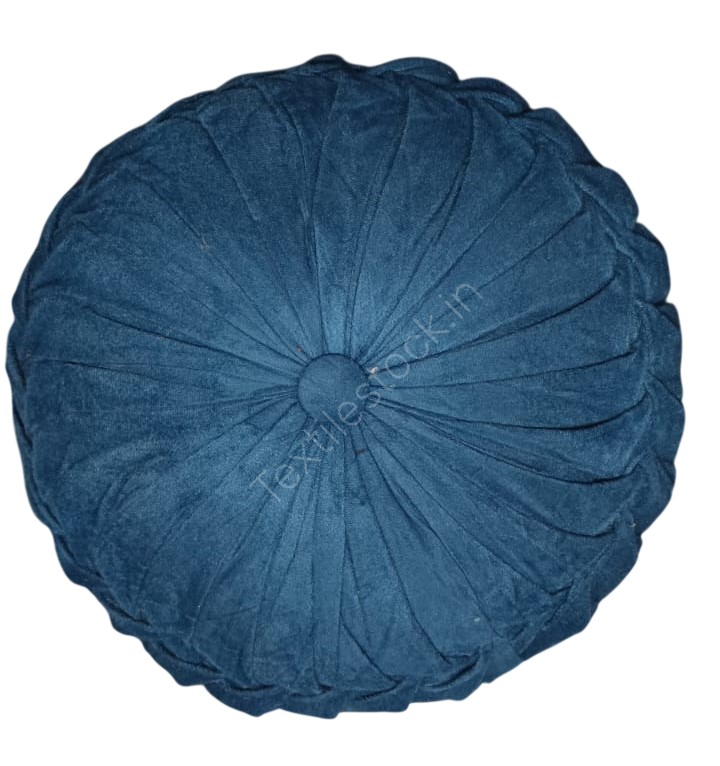 Cotton Filled Velvet Fabric Round Pillow Stock Offer # 3244