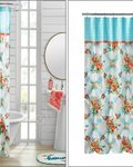 Poly Cotton Slub Designer Printed Shower Curtain Ready Surplus Stock Offer#3058