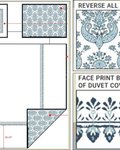 300TC Sateen Everly Ikat Border Duvet Cover & Sham Offer# 3222