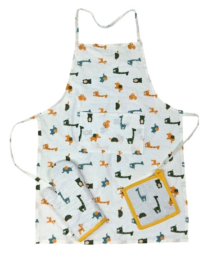 Offer # 3191- 3 pc Kithen Set- Apron, Oven Mitt + Pot Holder Stock