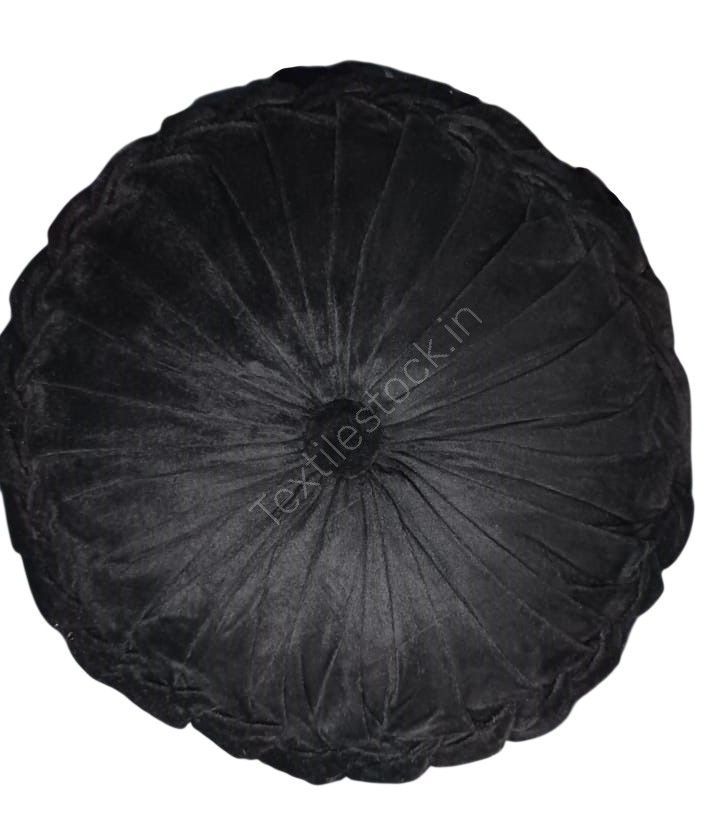 Cotton Filled Velvet Fabric Round Pillow Stock Offer # 3244